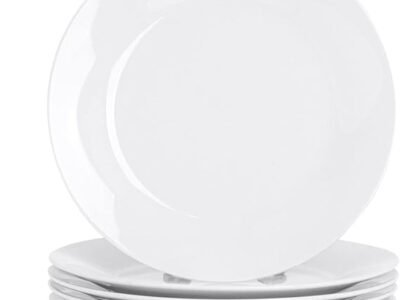 Argon Tableware White Wide-Rim Dessert Plates 19cm Set of 6