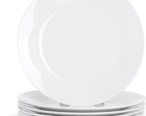 Argon Tableware White Wide-Rim Dessert Plates 19cm Set of 6