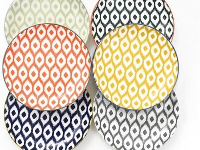 Miicol Side Plates Set of 6, 15cm Colourful Ceramic Dessert Plates