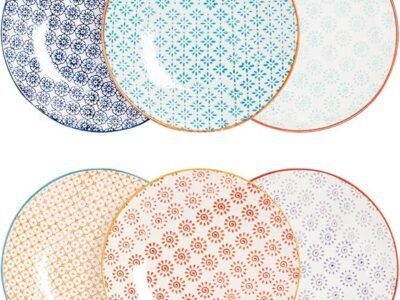 Nicola Spring Hand-Printed Porcelain Side Plates 18cm Set of 6