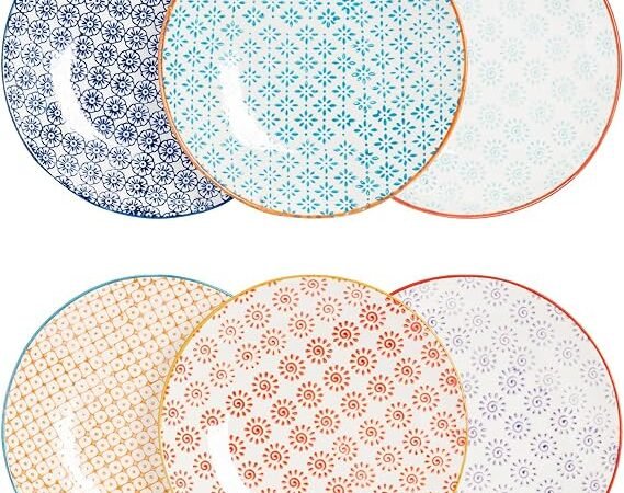 Nicola Spring Hand-Printed Porcelain Side Plates 18cm Set of 6