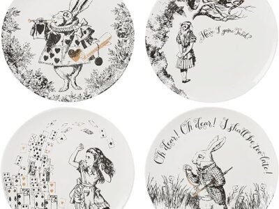 V&A Alice in Wonderland Fine China Side Plates 20.5cm Set of 4