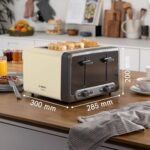 Bosch DesignLine Plus 4 Slice Toaster | Cream | Wide Slots | TAT4P447GB