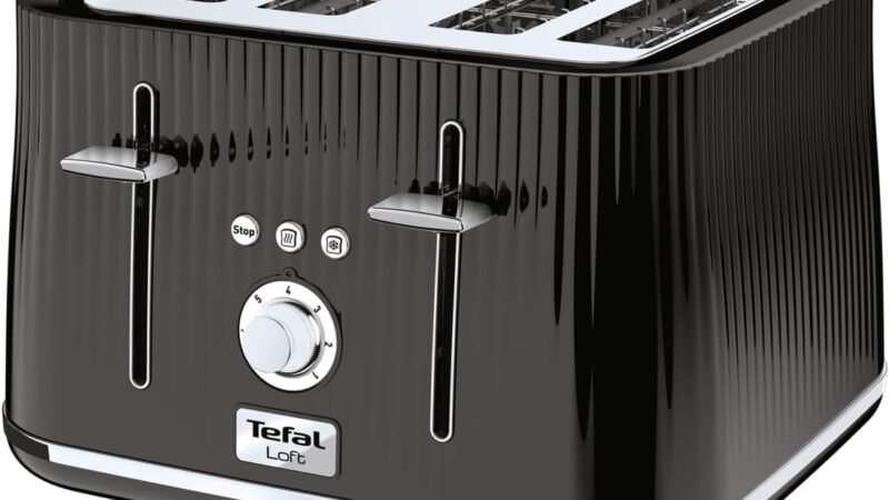Tefal Loft 4 Slice Toaster | 1700W | 7 Browning Levels | Black | TT760840