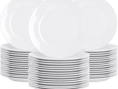 Argon Tableware White Wide-Rim Dessert Plates 19cm Set of 6