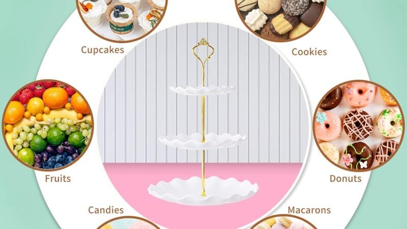 BACUTHY 3 Tier Cupcake Stand Holder White