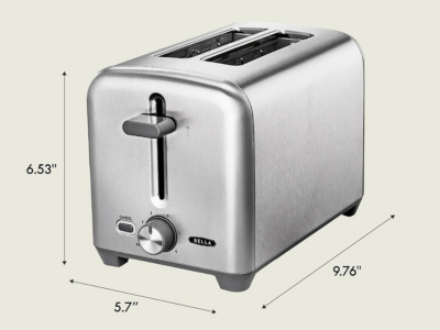 BELLA 4 Slice Stainless Steel Toaster with Auto Shut Off and Extra Wide Slots