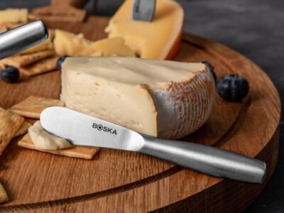 BOSKA Cheese Knives Copenhagen - 4 Cheese Knives - Small Cutlery - for All Types of Cheese - Butter Knife - Stainless Steel - Silver - Dishwasher Safe