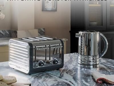 Dualit Architect Kettle 1.5L 2.3KW Stainless Steel with Grey Trim Patented Pure Pour Non-Drip Spout