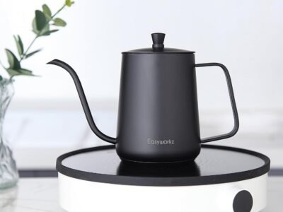 Easyworkz Gooseneck Pour Over Coffee Kettle 900ml Stainless Steel, Black