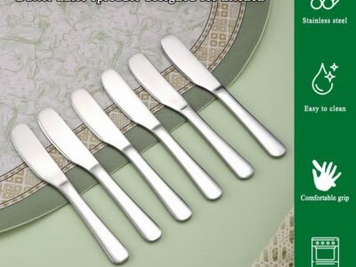 HOMQUEN Stainless Steel Butter Knife Butter Spreader Butter Knives Butter Spreader Knife for Kitchen Restaurant Party Kitchen Gadgets Set of 6