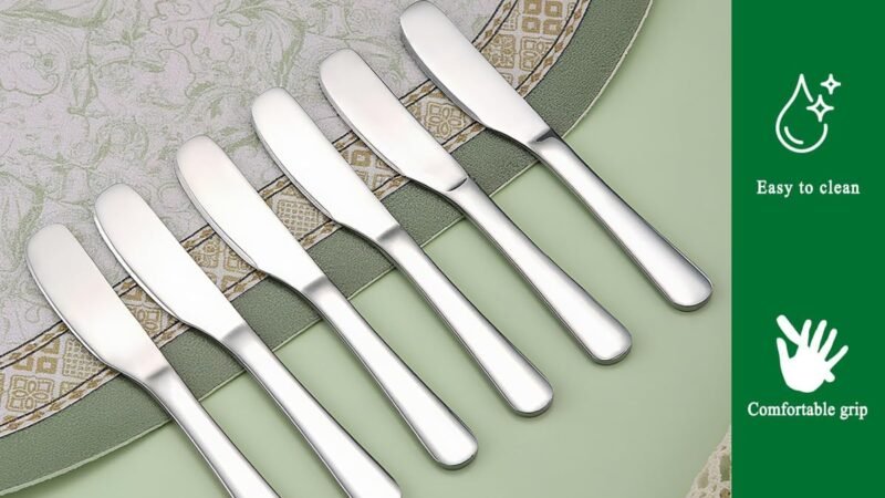 HOMQUEN Stainless Steel Butter Knife Butter Spreader Butter Knives Butter Spreader Knife for Kitchen Restaurant Party Kitchen Gadgets Set of 6