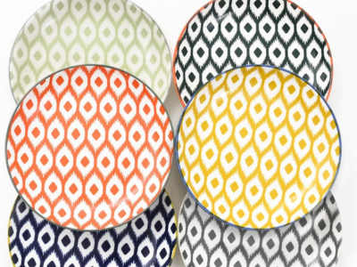 Miicol Side Plates Set of 6, 15cm Colourful Ceramic Dessert Plates