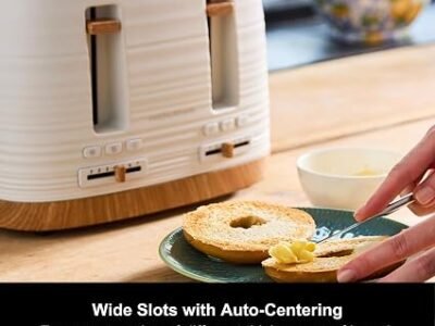 Morphy Richards Clay 4 Slice Toaster | China Clay White | Wide Slots | High Lift | 243102