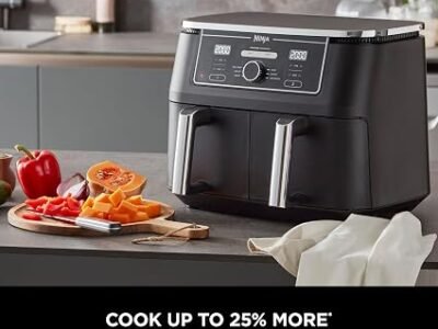 Ninja Foodi MAX Dual Zone Digital Air Fryer, 2 Drawers, 9.5L, 6-in-1, Black AF400UK