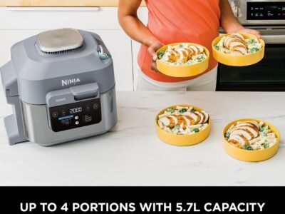 Ninja Speedi 10-in-1 Rapid Cooker & Air Fryer, 5.7L, Speedi Meals in 15 Minutes, Steam Air Fry, Grill, Slow Cook & More, 4 Portions, Sea Salt Grey, ON400UK