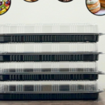Zumart Pack of 25 Sandwich Platter Trays With Lids Reusable Plastic Catering Trays With Lids for Meal Prep Cakes Treats and Sandwiches 33.5cm x 24cm x 6cm
